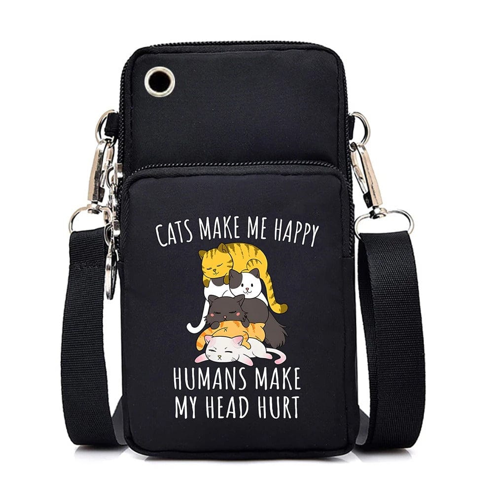 CatLover Mini Phone Bag – Just a Girl Who Loves Cats Print Crossbody Purse for Teens