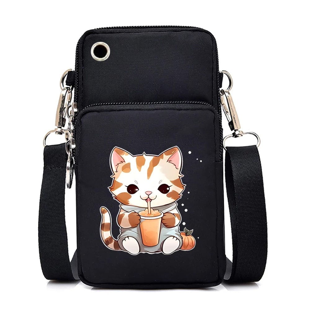 CatLover Mini Phone Bag – Just a Girl Who Loves Cats Print Crossbody Purse for Teens