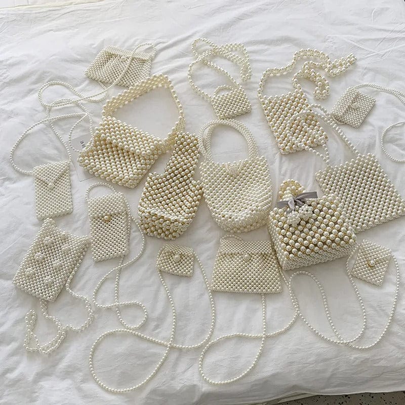 Pearluxe Handmade Mini Pearl Beaded Bag – Vintage Fashion Shoulder Bag