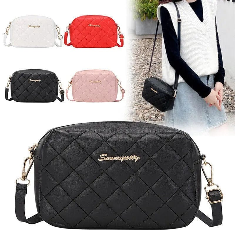 ISKYBOB Women's Designer Crossbody Bag – Fashionable PU Leather Woven Handbag