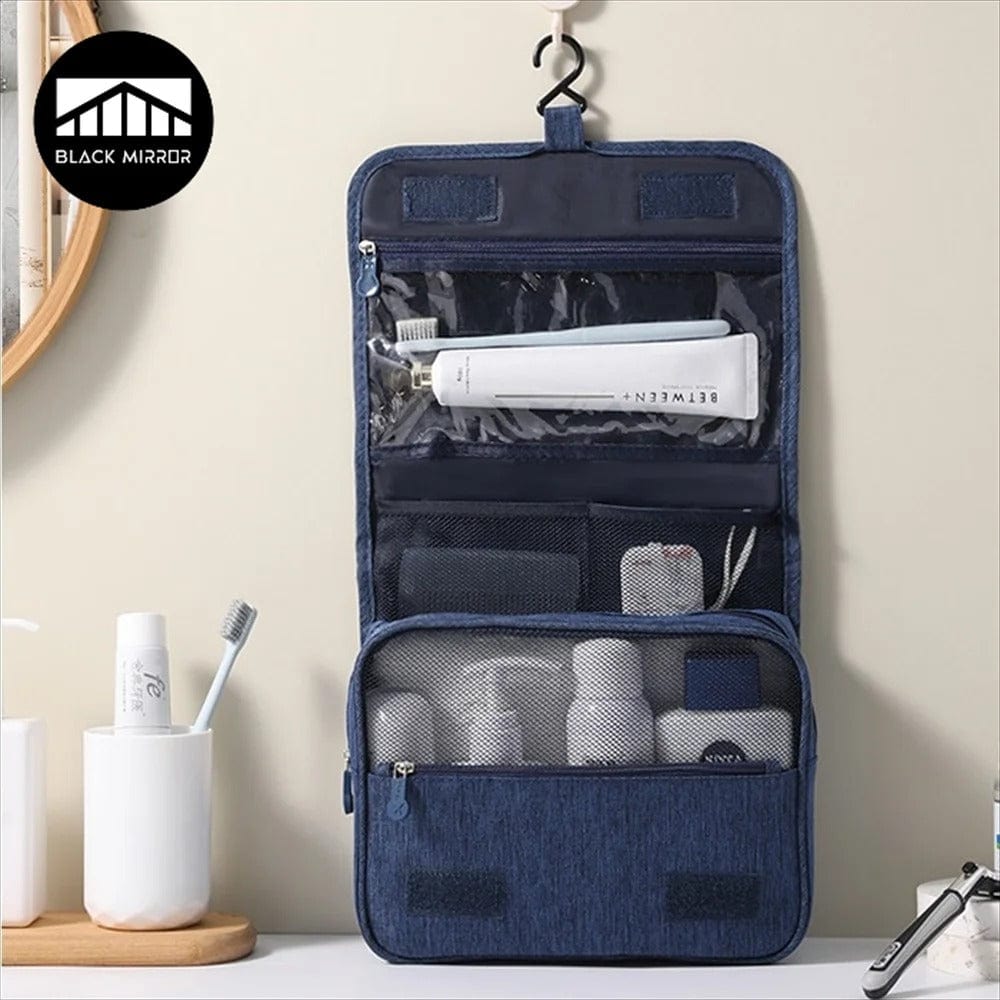 GlamorKeep Portable Toiletry Washbag - Waterproof, Hanging Hook, Large Capacity