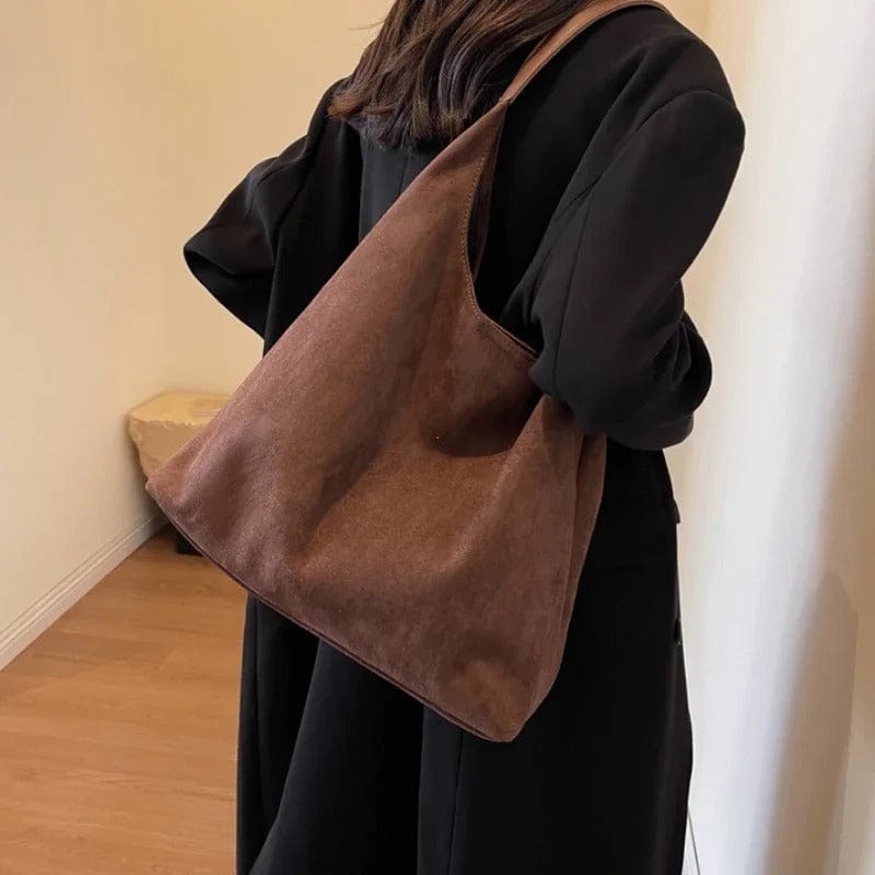 Vintage Suede Shoulder Bag – Large Capacity Autumn & Winter Women’s Commuter Bag,