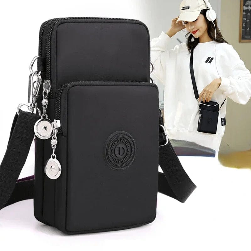 Nylon Mobile Phone Bag for Women - Small Crossbody Wallet & Coin Purse
