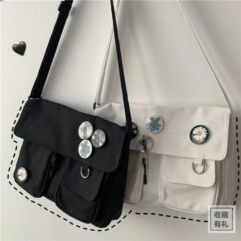 Cute Canvas Handbag for Women – Wild Student Shoulder Bag, Japanese Harajuku