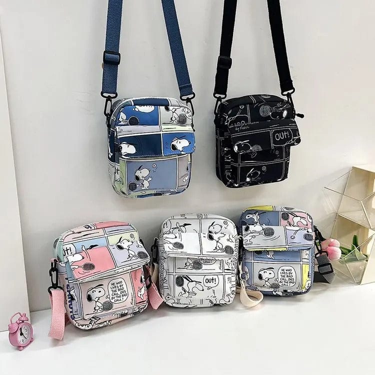 Cartoon Cute Snoopy Shoulder Bag for Women | Large Capacity Nylon Crossbody Bag