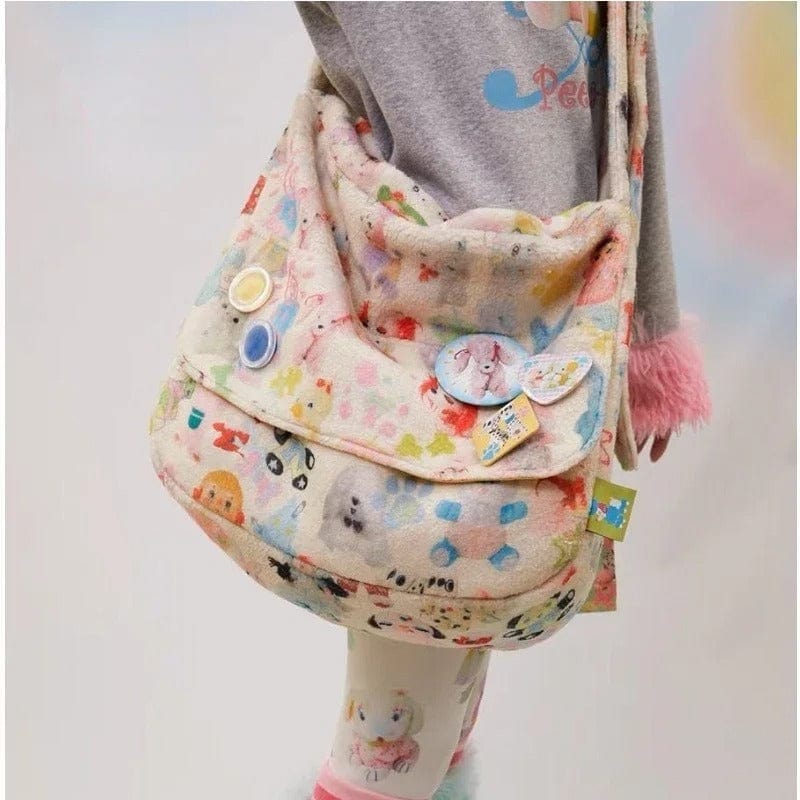 SweetFleece Y2K Girls Shoulder Bag – 2023 Korean Fashion Crossbody Handbag for Women & Teens