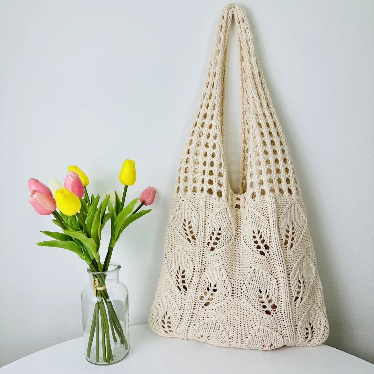 Knitted Handbags Beach Bags Lightweight Students Shoulder Casual Tote Female Styleven