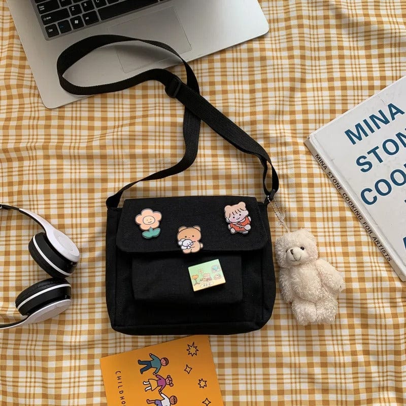 Cute Canvas Handbag for Women – Wild Student Shoulder Bag, Japanese Harajuku