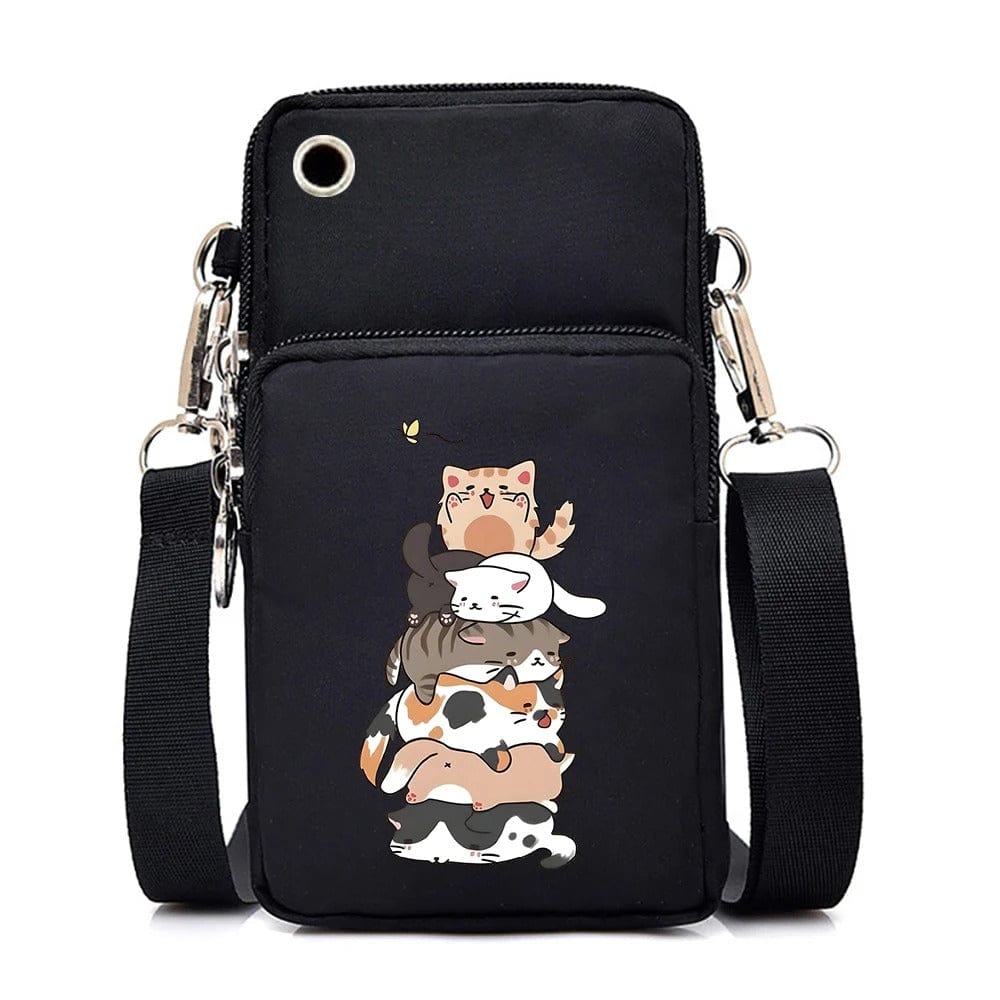 CatLover Mini Phone Bag – Just a Girl Who Loves Cats Print Crossbody Purse for Teens