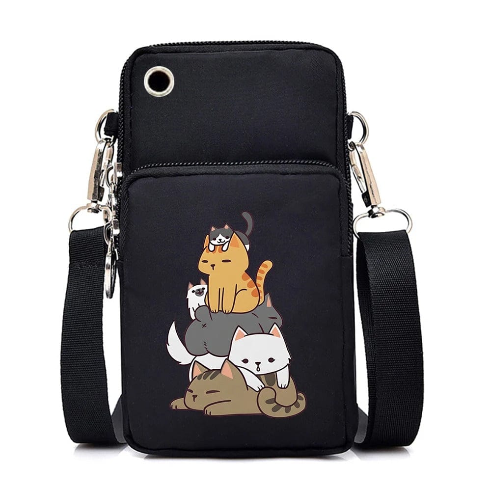 CatLover Mini Phone Bag – Just a Girl Who Loves Cats Print Crossbody Purse for Teens