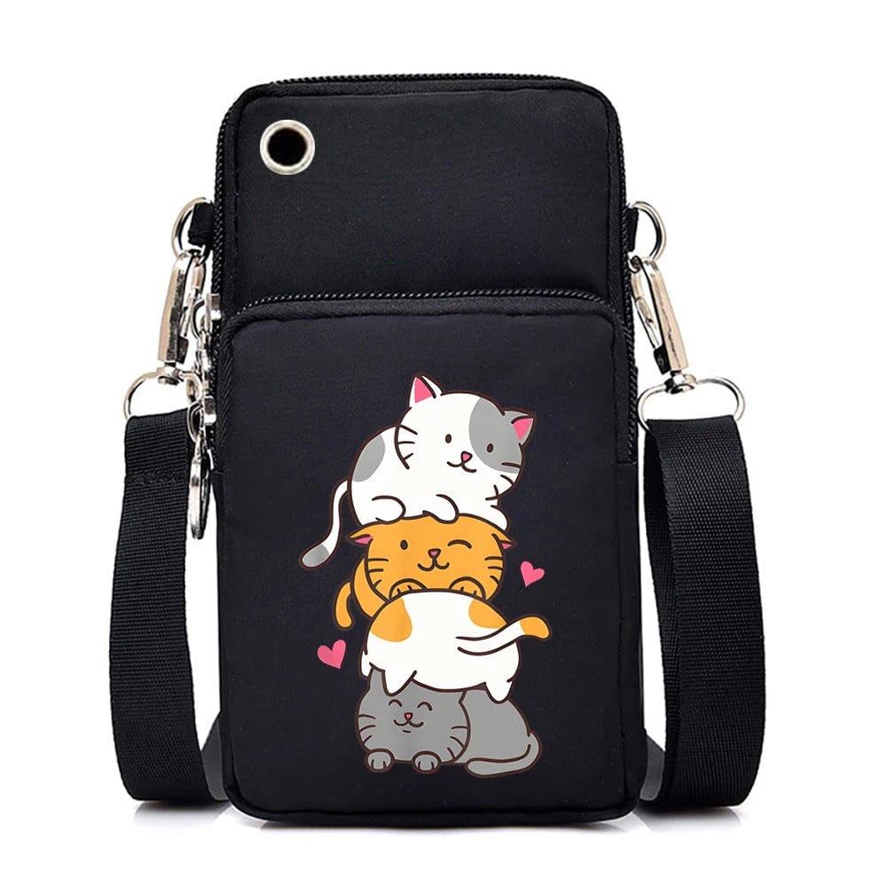 CatLover Mini Phone Bag – Just a Girl Who Loves Cats Print Crossbody Purse for Teens
