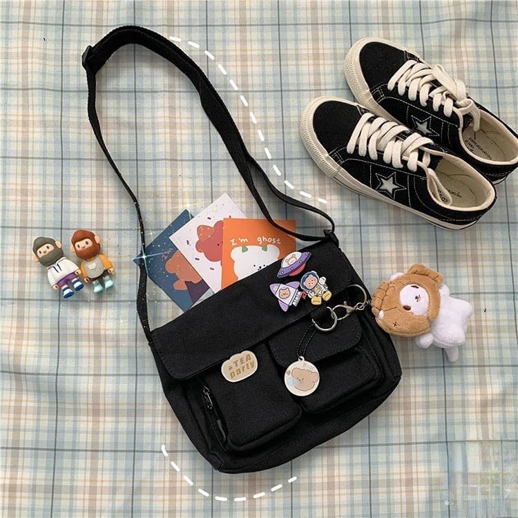 Cute Canvas Handbag for Women – Wild Student Shoulder Bag, Japanese Harajuku