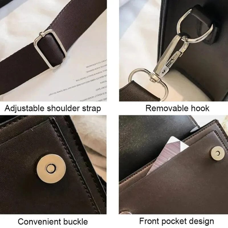 ChicEssence Classic PU Leather Crossbody Bag - Designer