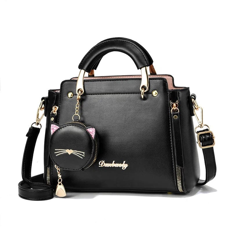 Haifei Women’s Cat Ornament Shoulder Messenger Bag - Trendy Liberal Fashion