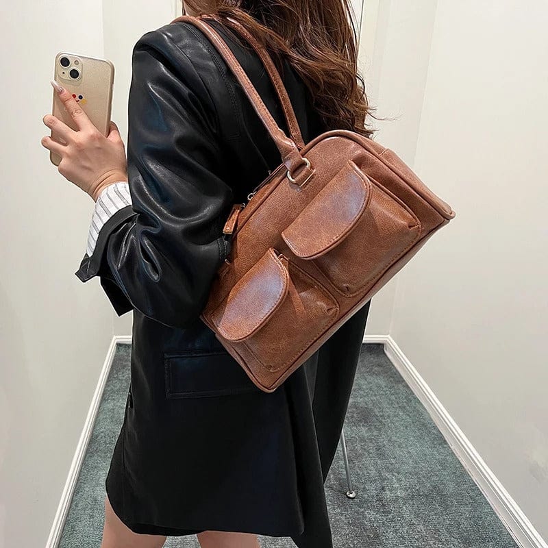 LEFTSIDE Small Double Pockets Shoulder Bag for Women – 2023 Trendy Designer