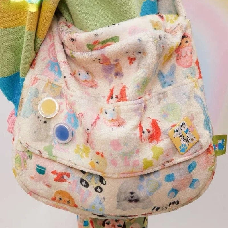 SweetFleece Y2K Girls Shoulder Bag – 2023 Korean Fashion Crossbody Handbag for Women & Teens