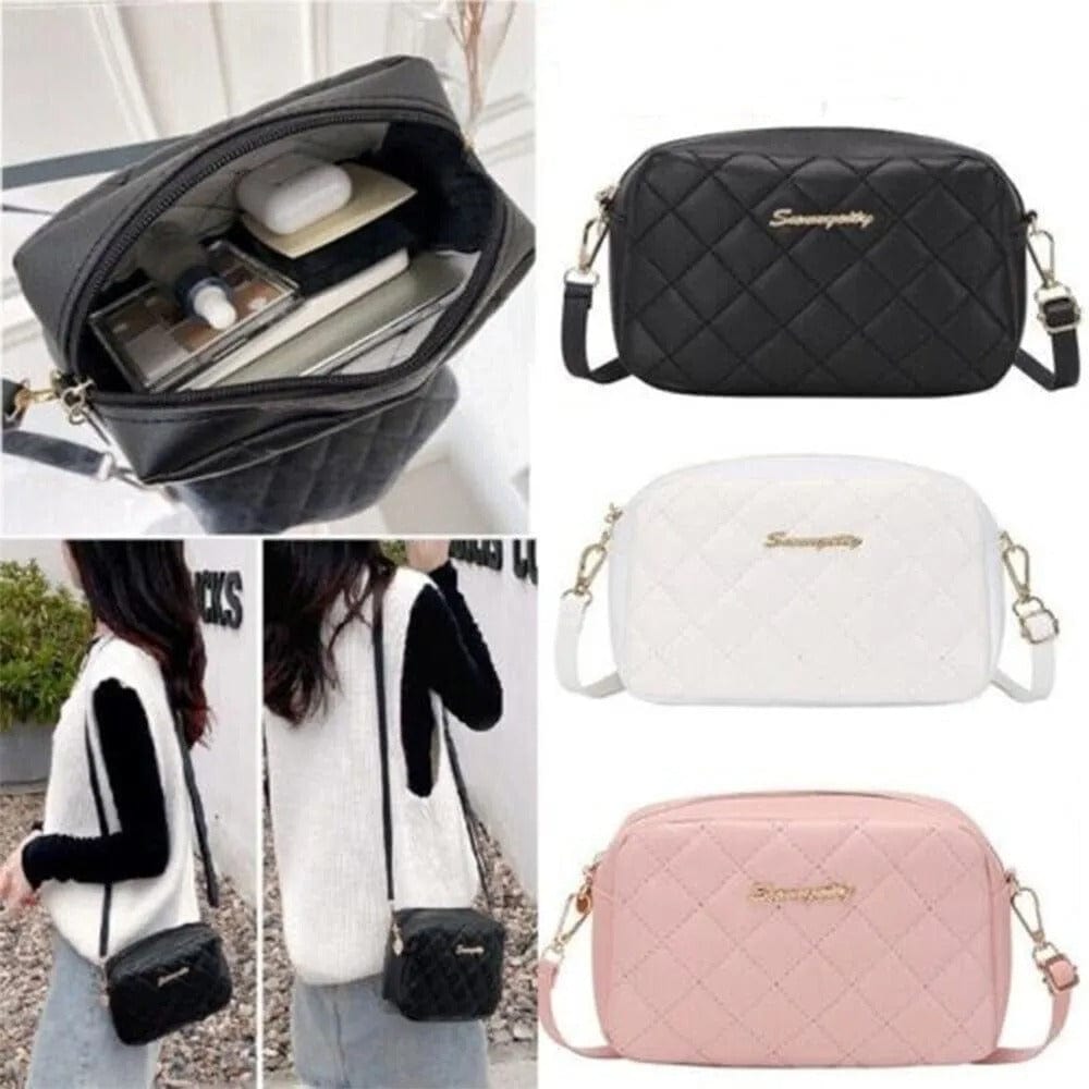 ISKYBOB Women's Designer Crossbody Bag – Fashionable PU Leather Woven Handbag