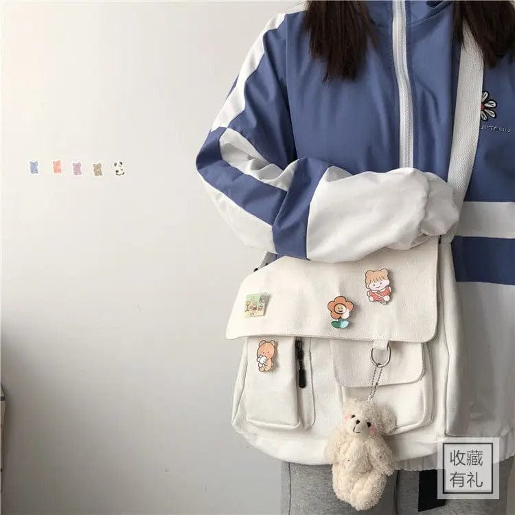 SweetCanvas Simple Messenger Bag – Casual Satchel Shoulder Bag for Women & Girls