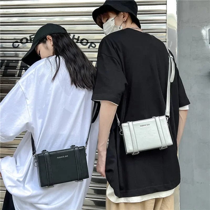 BoxVibe Simple Men’s Small Shoulder Bag – Unisex Streetwear Phone Bag, Box-Shaped