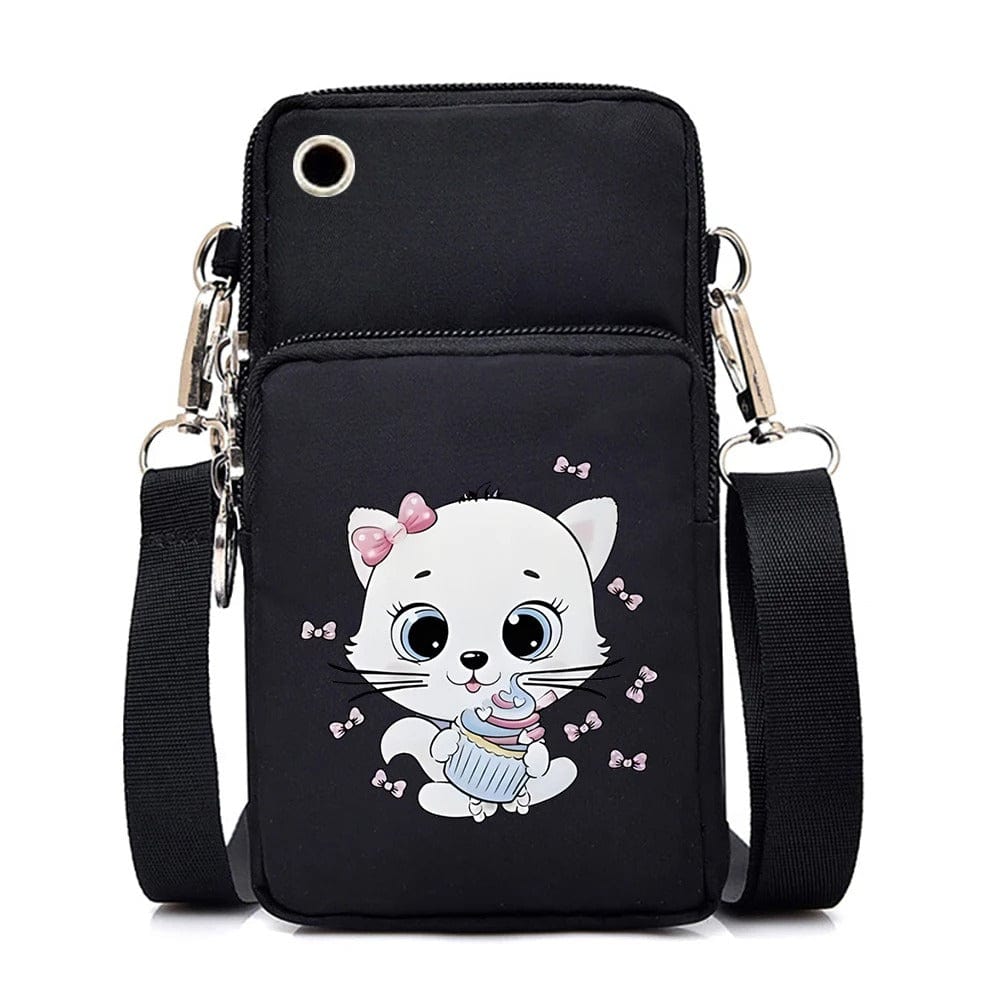 CatLover Mini Phone Bag – Just a Girl Who Loves Cats Print Crossbody Purse for Teens