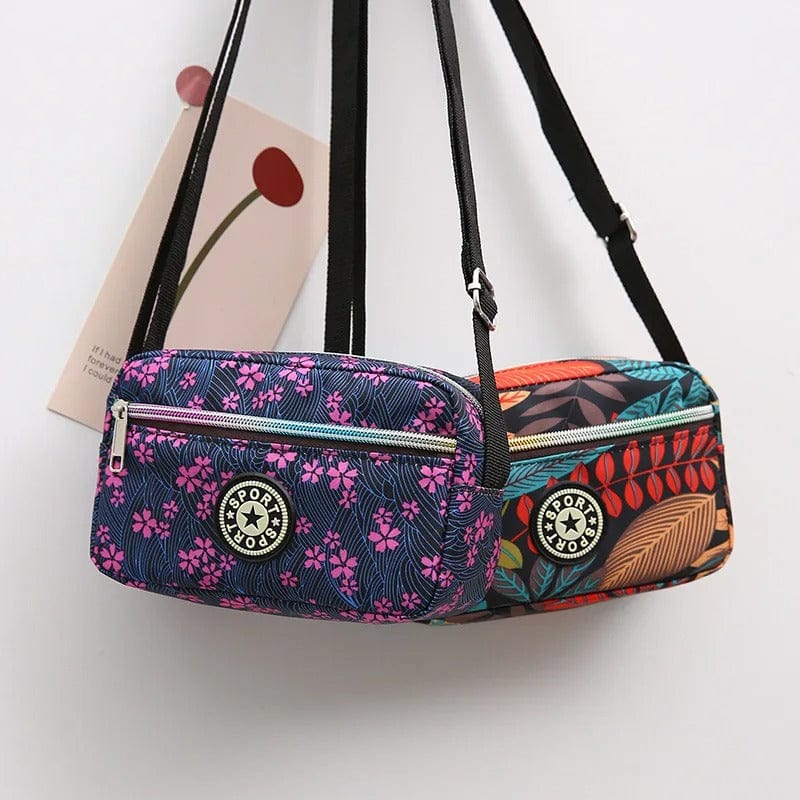 Printed Shoulder Bag for Women – Zippered Crossbody Chest Bag & Square Backpack