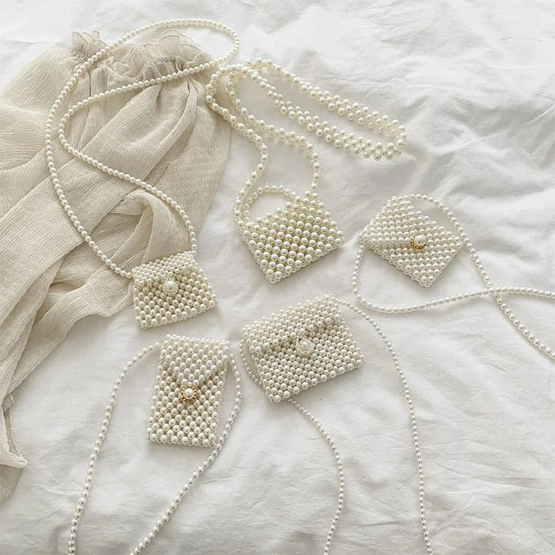 Pearluxe Handmade Mini Pearl Beaded Bag – Vintage Fashion Shoulder Bag