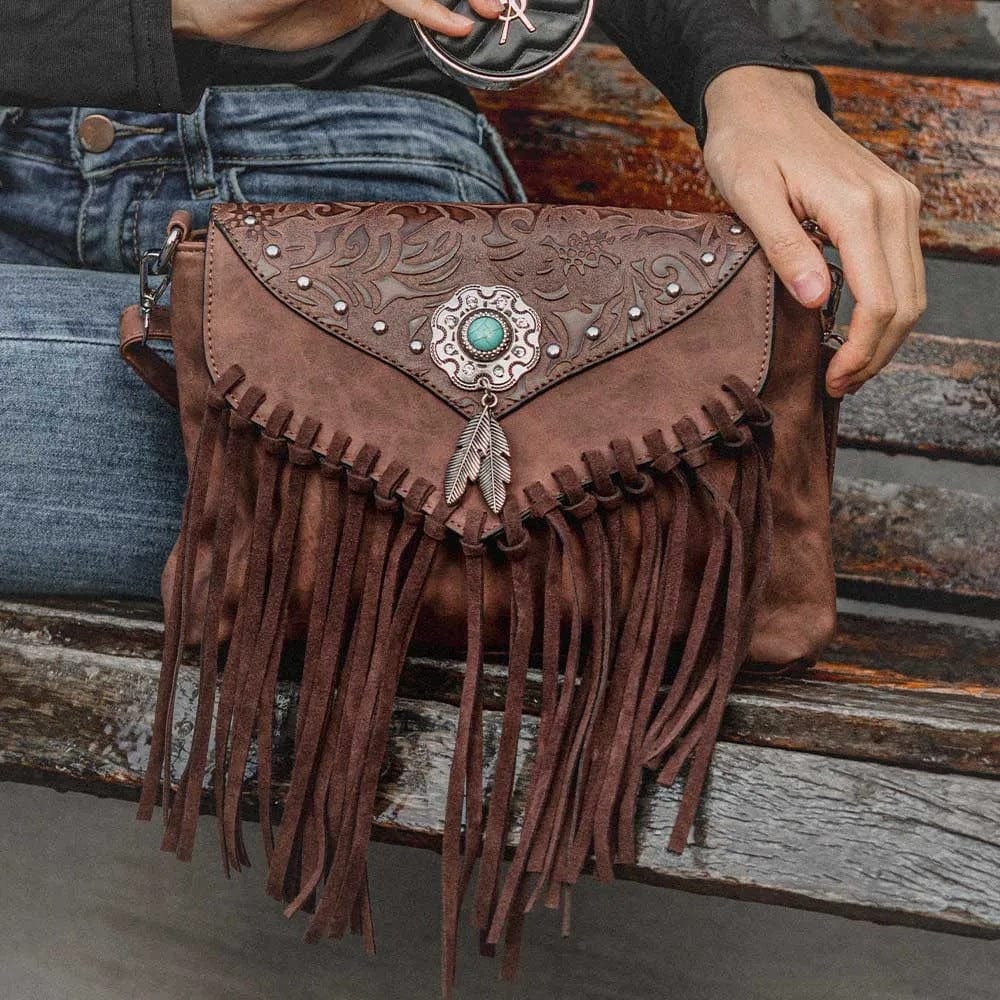 Celela Original Design Shoulder Bag for Women – Luxury PU Leather Clutch & Fringe Messenger Purse
