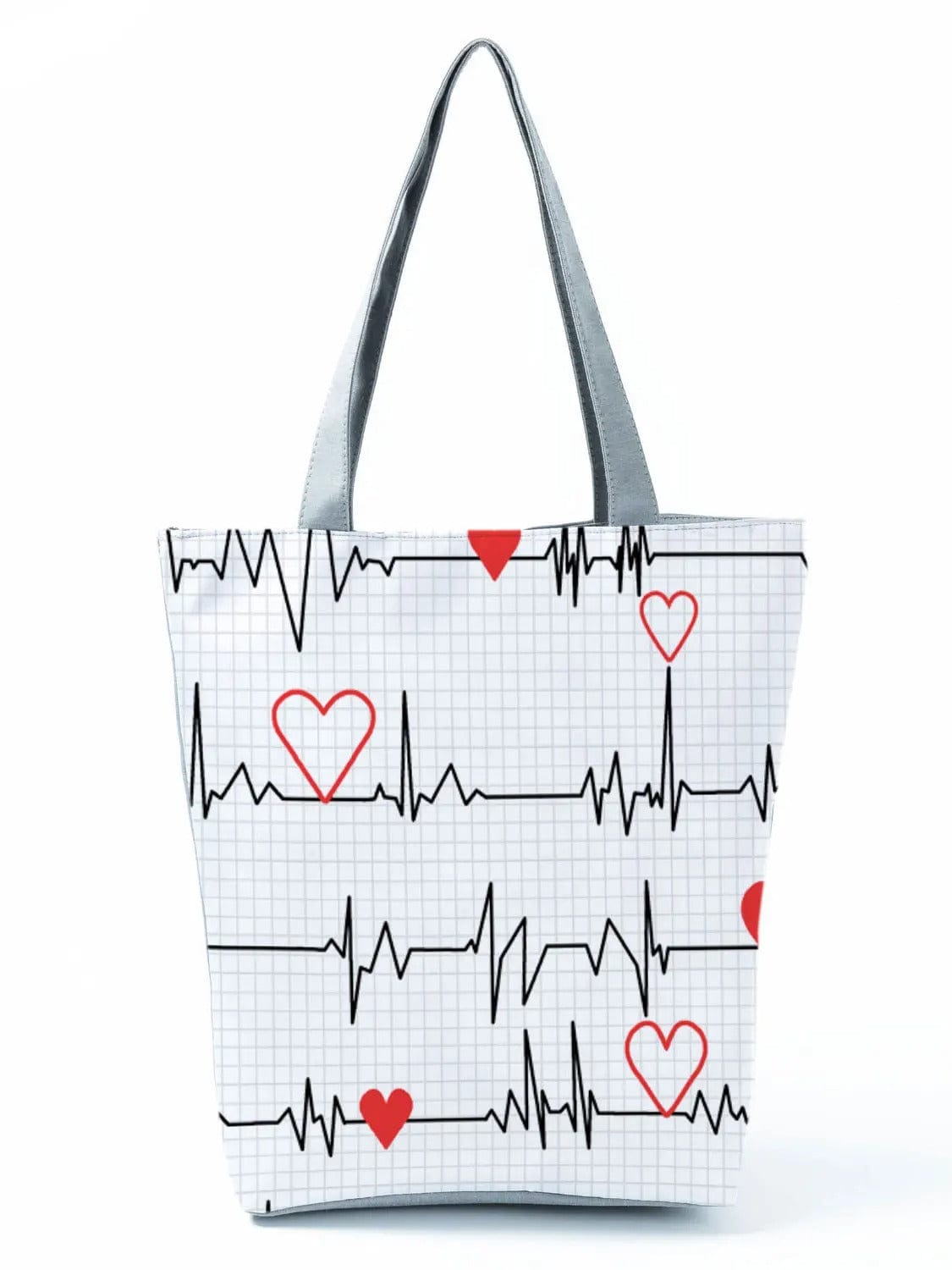 CartoonNurse Ladies Printed Handbag – Foldable High Capacity Eco Reusable Shoulder Bag for Travel & Shopping