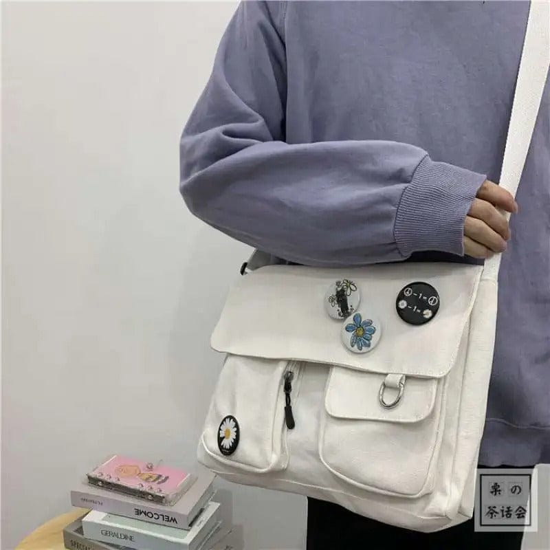 Cute Canvas Crossbody Bag for Women – Wild Student Shoulder Bag, Japanese Harajuku