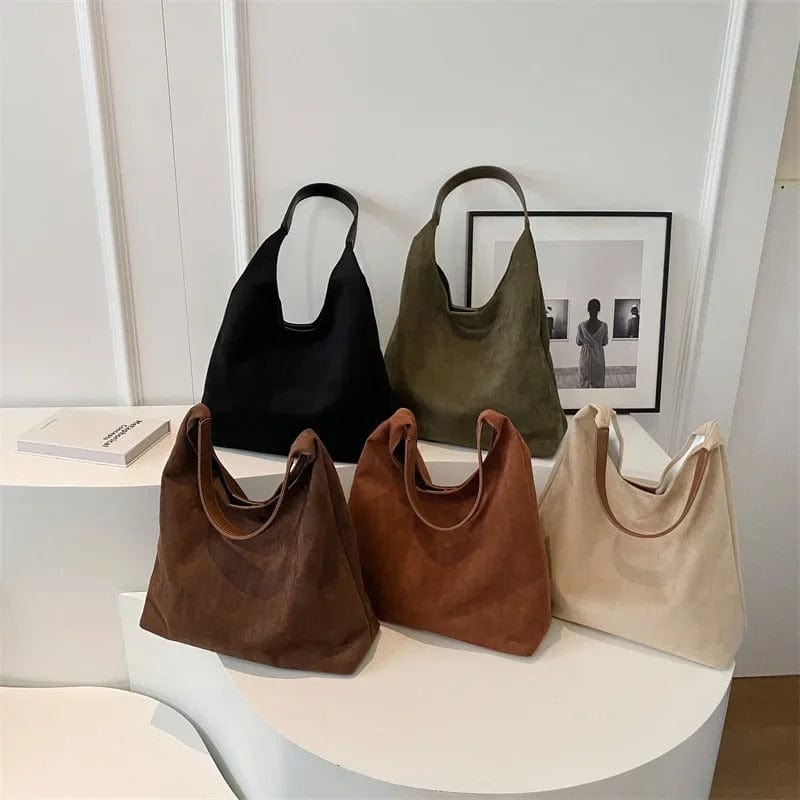 Vintage Suede Shoulder Bag – Large Capacity Autumn & Winter Women’s Commuter Bag,
