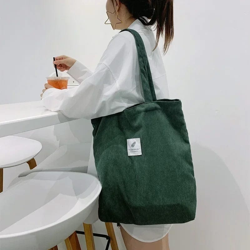 Eco Chic Corduroy Totes for Women | Reusable Shoulder Bags, Small & Large Shopper