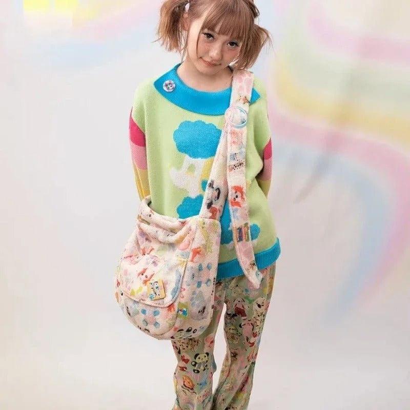 Y2K Sweet Fleece Shoulder Bag - 2023 Korean Fashion Crossbody for Girls & Women,