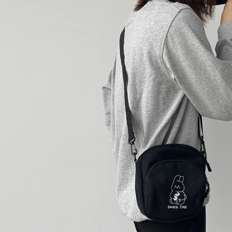 Cute Rabbit Canvas Crossbody Bag for Women – Vintage Messenger Handbag for Students