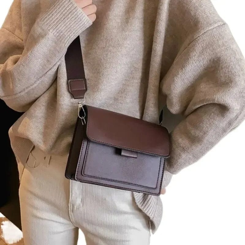 ChicEssence Classic PU Leather Crossbody Bag - Designer