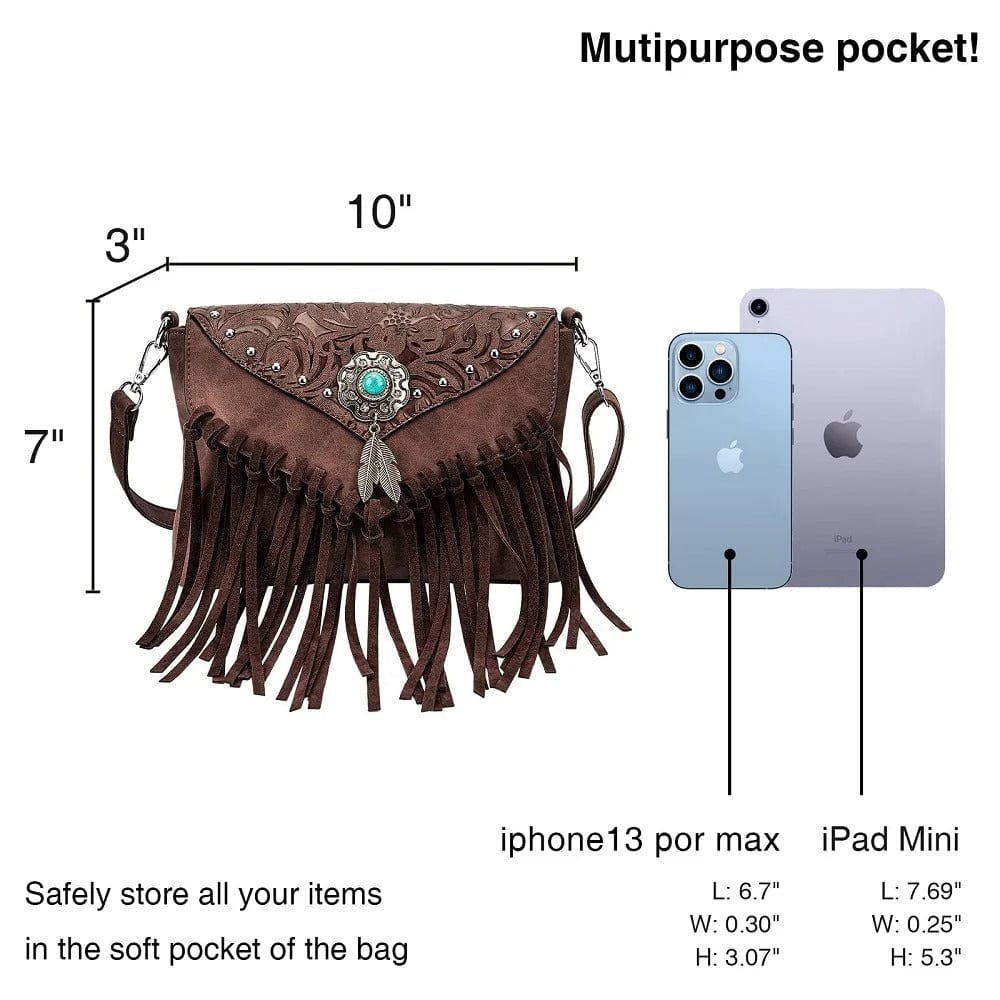 Celela Original Design Shoulder Bag for Women – Luxury PU Leather Clutch & Fringe Messenger Purse