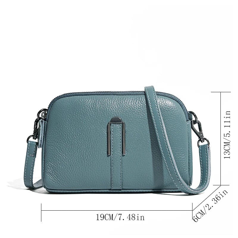 Genuine Leather Crossbody Bag for Women | Luxury Solid Color Shoulder & Messenger Clutch
