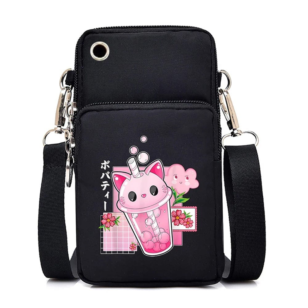 CatLover Mini Phone Bag – Just a Girl Who Loves Cats Print Crossbody Purse for Teens