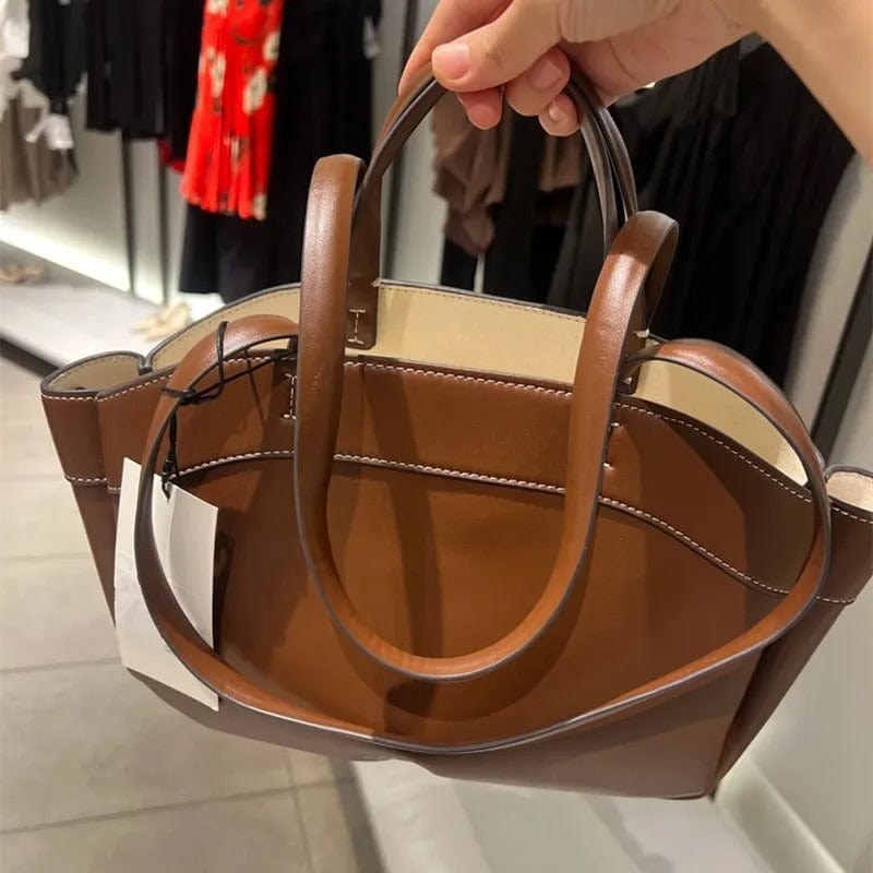 Retro PU Leather Women's Tote Bag – Large Capacity Underarm Pouch Shoulder