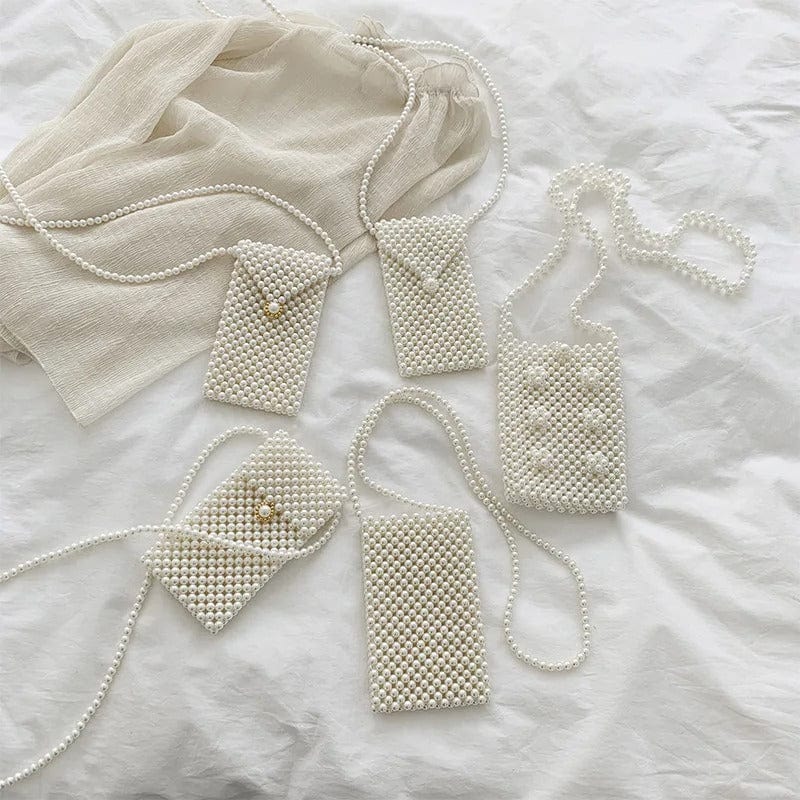 Pearluxe Handmade Mini Pearl Beaded Bag – Vintage Fashion Shoulder Bag