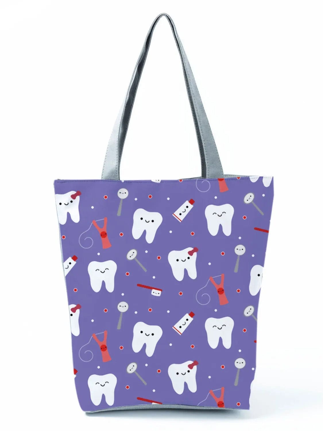 CartoonNurse Ladies Printed Handbag – Foldable High Capacity Eco Reusable Shoulder Bag for Travel & Shopping