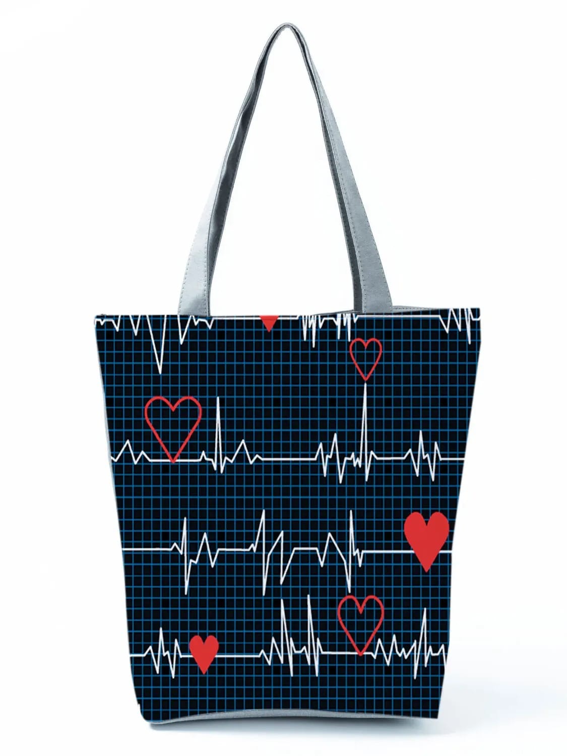 CartoonNurse Ladies Printed Handbag – Foldable High Capacity Eco Reusable Shoulder Bag for Travel & Shopping