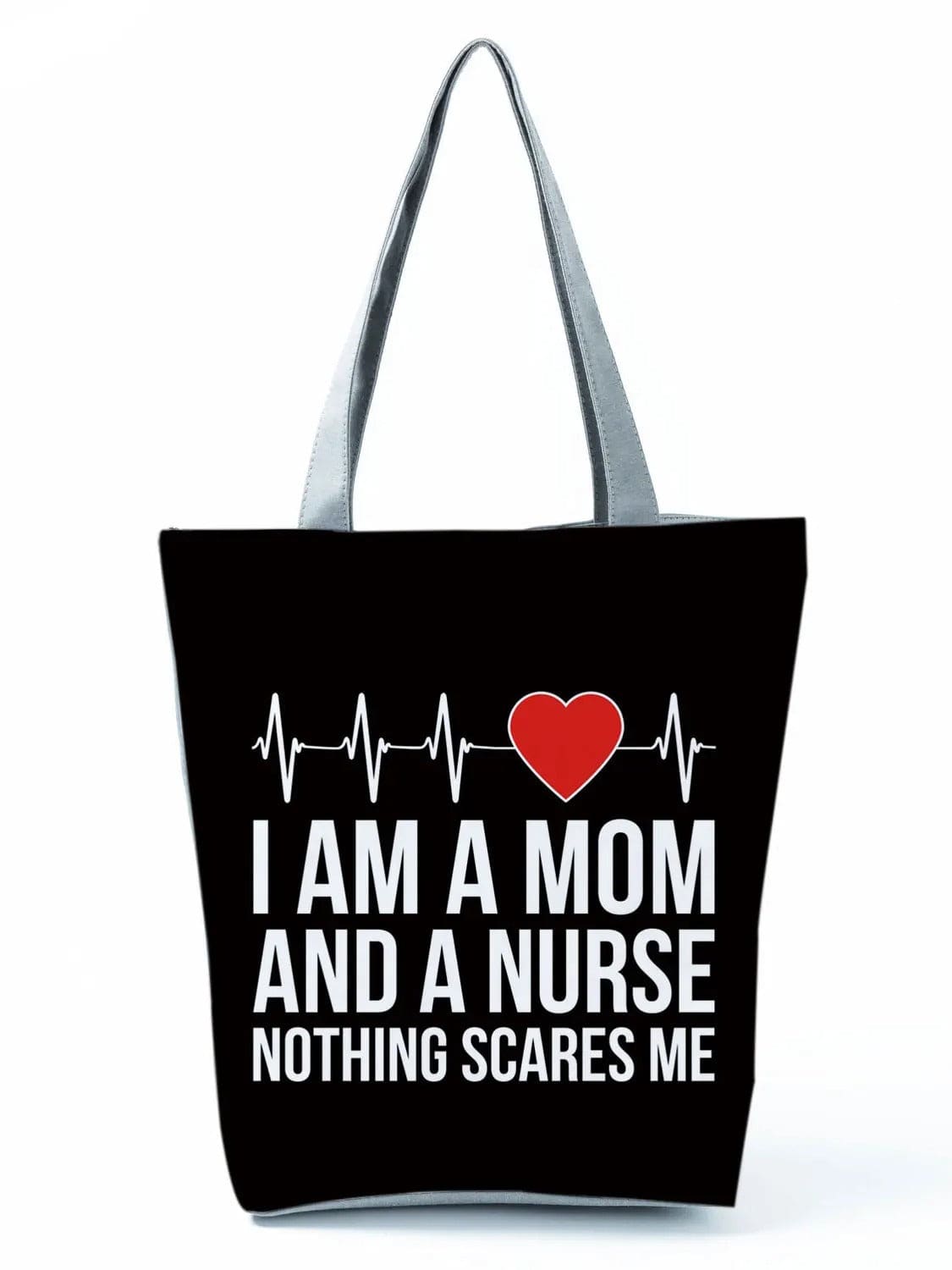 CartoonNurse Ladies Printed Handbag – Foldable High Capacity Eco Reusable Shoulder Bag for Travel & Shopping