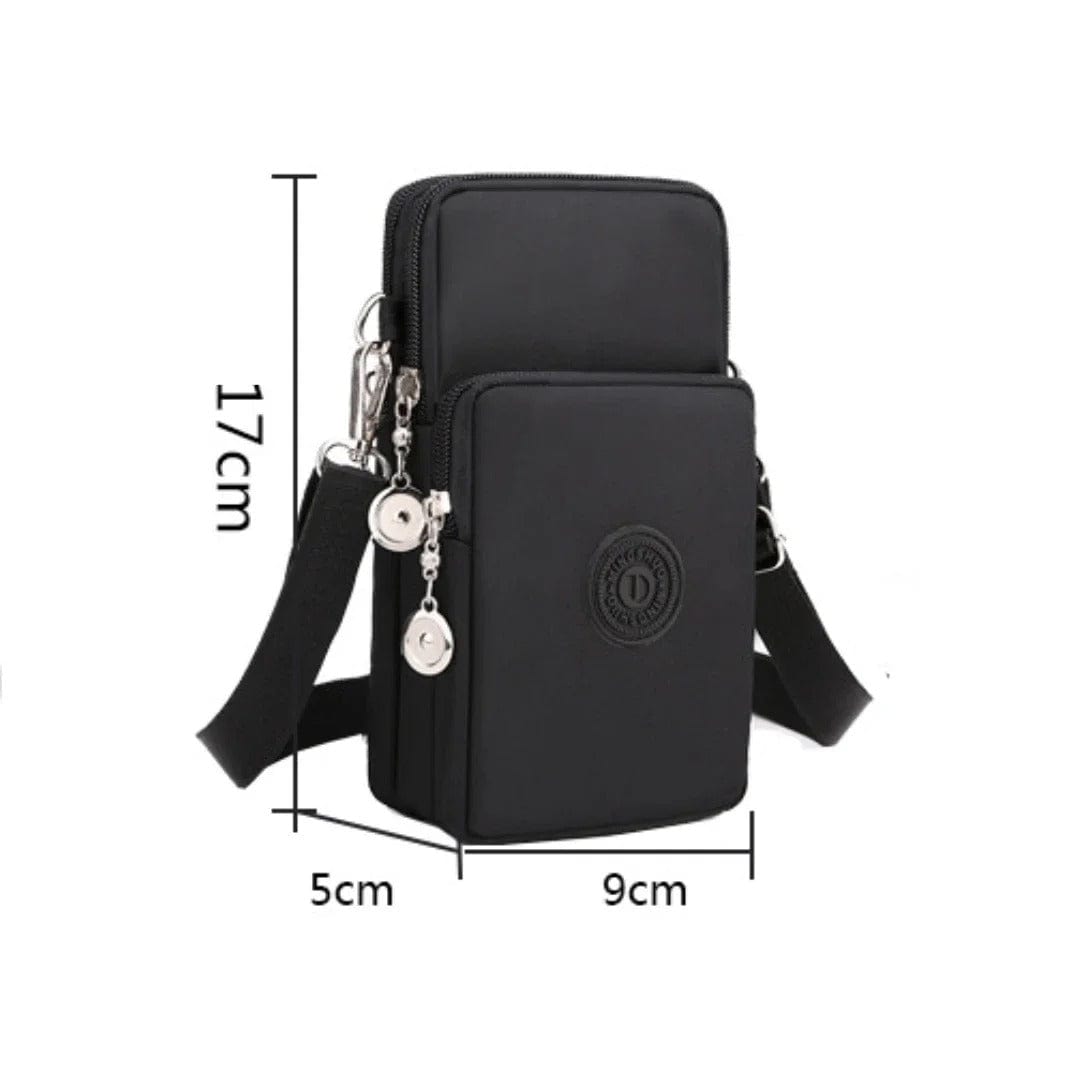 Nylon Mobile Phone Bag for Women - Small Crossbody Wallet & Coin Purse