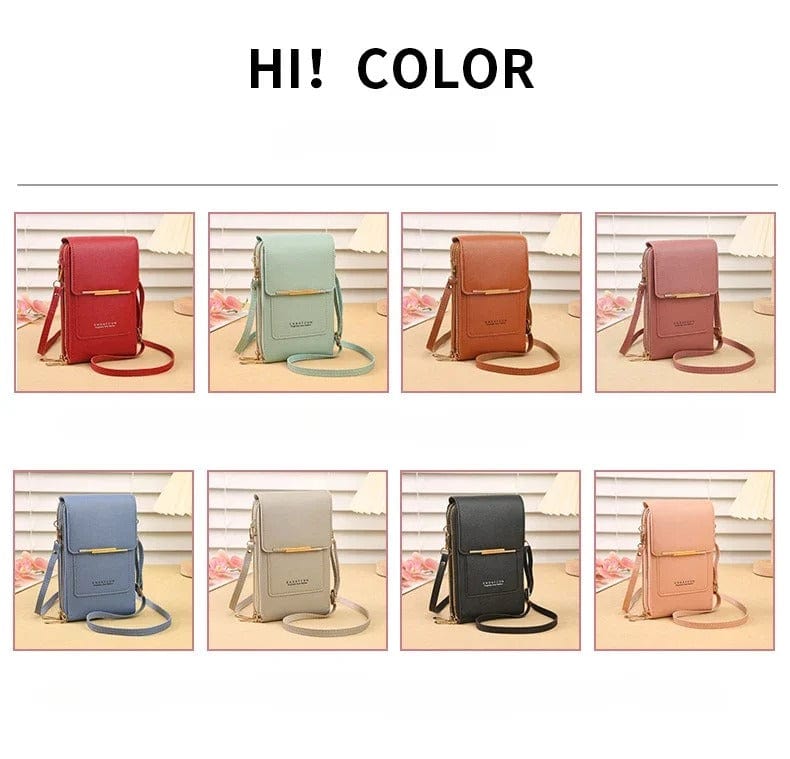 Touch Screen Cell Phone Purse - Soft Leather Crossbody Handbag for Women