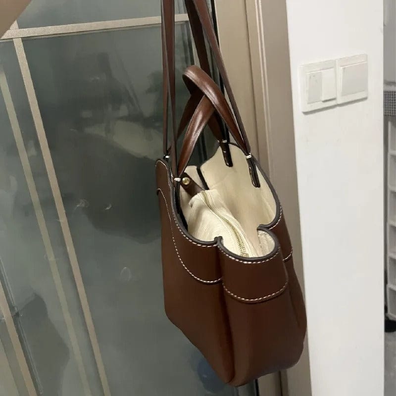 Retro PU Leather Women's Tote Bag – Large Capacity Underarm Pouch Shoulder