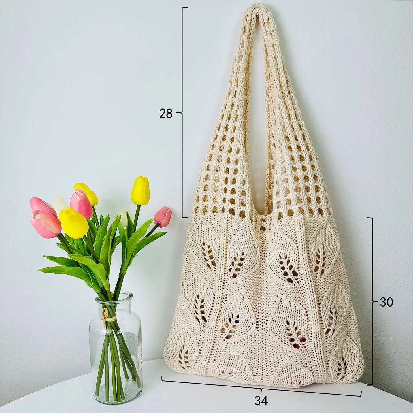 Knitted Handbags Beach Bags Lightweight Students Shoulder Casual Tote Female Styleven