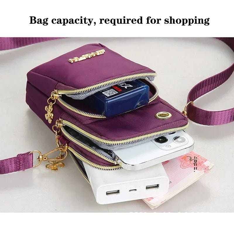 Stylish Crossbody Mini Bag for Women - 3-Layer Wallet & Phone Holder
