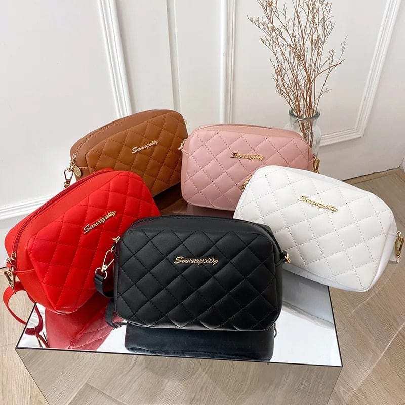 ISKYBOB Women's Designer Crossbody Bag – Fashionable PU Leather Woven Handbag