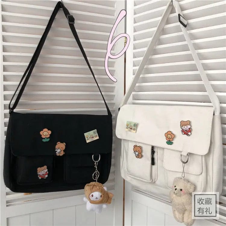 SweetCanvas Simple Messenger Bag – Casual Satchel Shoulder Bag for Women & Girls