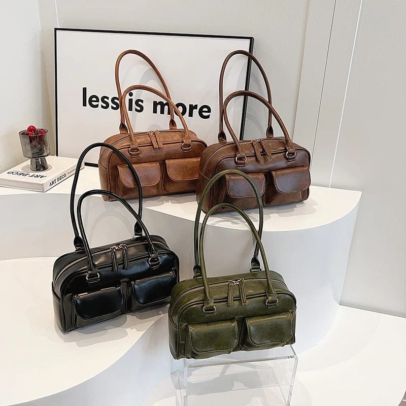 LEFTSIDE Small Double Pockets Shoulder Bag for Women – 2023 Trendy Designer